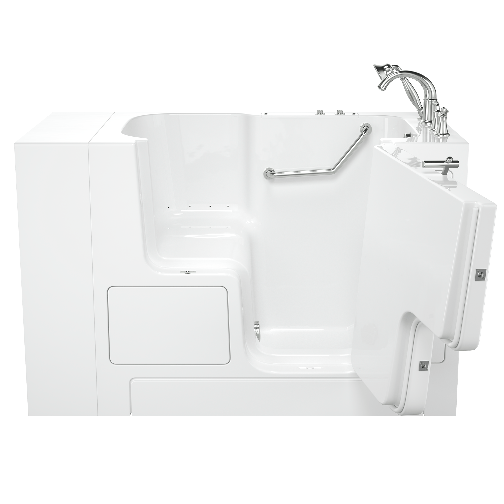 Gelcoat Value Series 32 x 52  Inch Walk in Tub With Air Spa System   Right Hand Drain With Faucet WIB WHITE